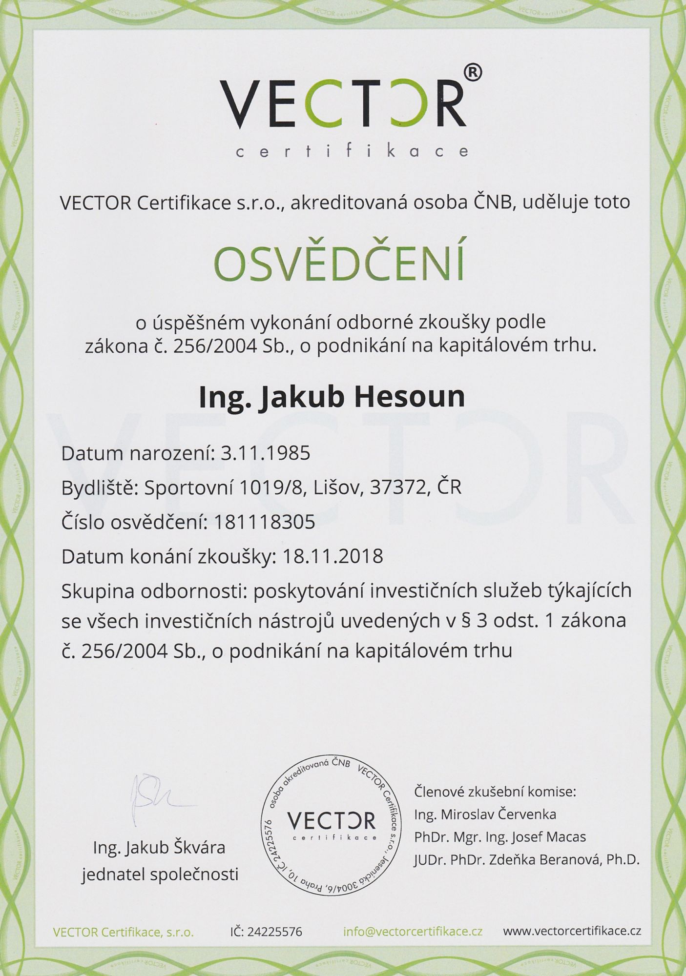 Co je MiFID certifikace?